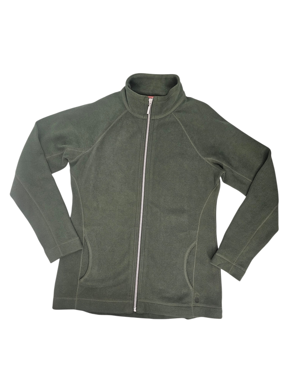 Tommy Bahama Full Zip Sweatshirt Jacket Women's M Olive Green Cotton Stretch